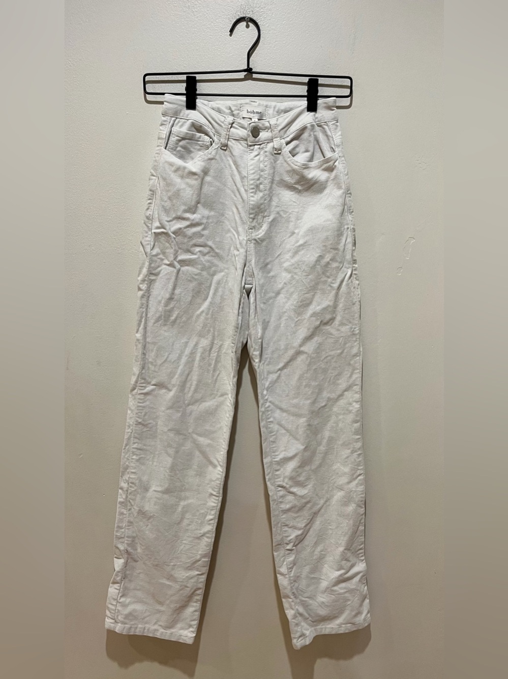 Bohme White Straight Leg Casual Textured Jean Pants - Women’s Size Small